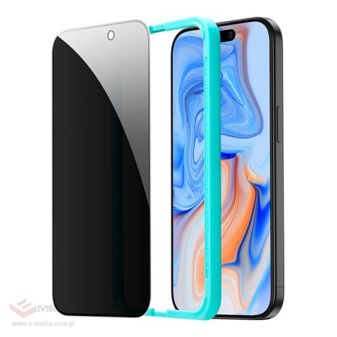 Szkło hartowane prywatyzujące ESR do iPhone 15 1szt. (czarna krawędź)