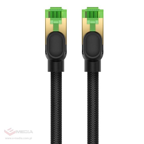 Kabel sieciowy w oplocie kat. 8 Baseus Ethernet RJ45, 40Gbps, 1m (czarny)