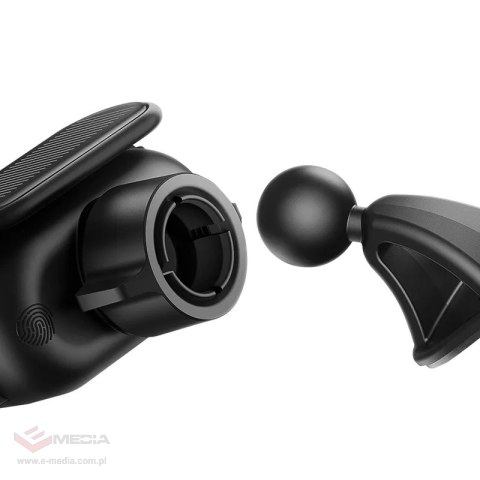 Uchwyt samochodowy elektryczny Baseus Steel Cannon Pro z ładowarką solarną (czarny)