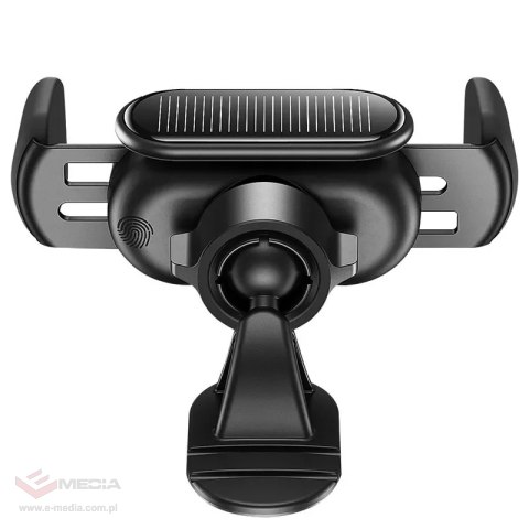 Uchwyt samochodowy elektryczny Baseus Steel Cannon Pro z ładowarką solarną (czarny)