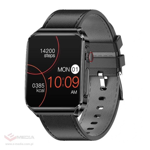 Smartwatch BlitzWolf BW-HL6 (czarny skórzany)