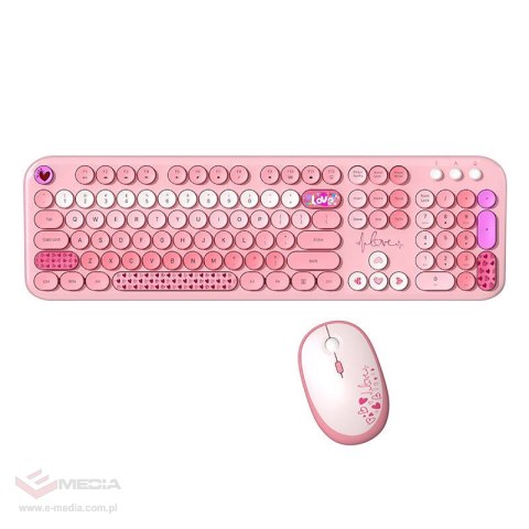 Bezprzewodowy zestaw klawiatura + myszka MOFII Lovely 2.4G (Różowy)