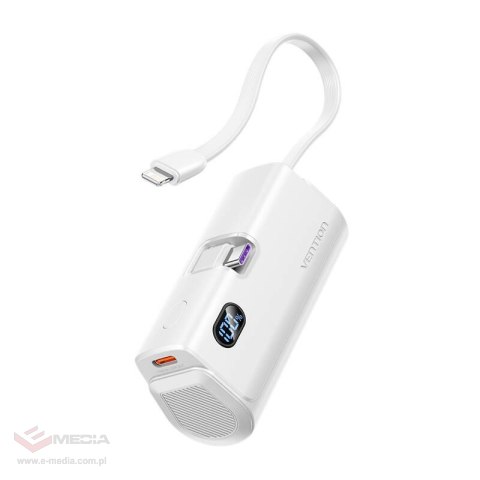 Powerbank Vention wyświetlacz LED 4800mAh 22.5W FHQW0 (biały)