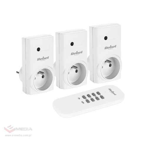 Gniazdo sieciowe Rebel sterowane pilotem (1+3)