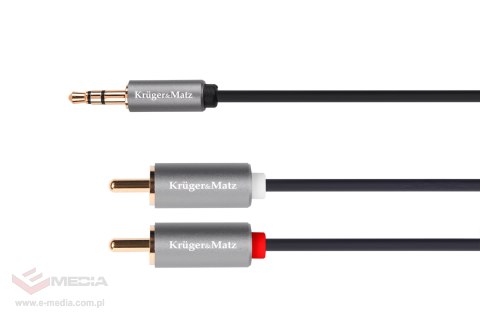 Kabel jack 3.5 wtyk stereo - 2RCA 10m Kruger&Matz Basic