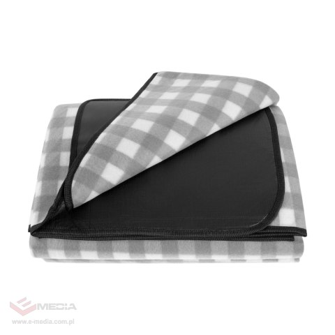Koc mata piknikowa z izolacją 200x200 cm TEESA - szara krata