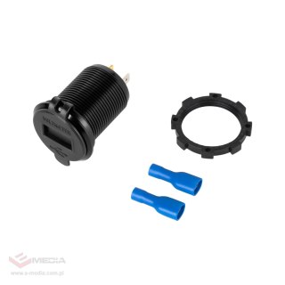 Ładowarka samochodowa 2xUSB z funkcją Quick Charge i miernikiem napięcia