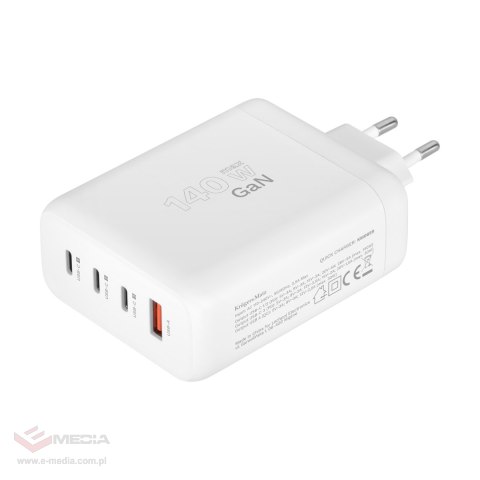 Ładowarka sieciowa Kruger&Matz 140 W GaN z funkcją Quick Charge i Power Delivery