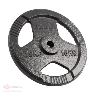 Obciążenie żeliwne zestaw 2x15kg, otwór 31mm, talerz z uchwytami, REBEL ACTIVE
