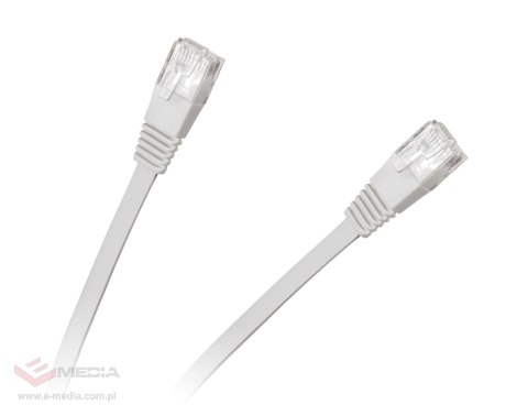 Patchcord płaski UTP 8c wtyk-wtyk 5.0m CCA biały cat.6e
