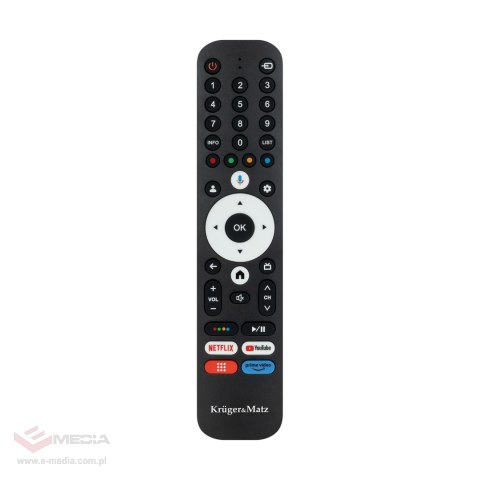 Pilot do TV Kruger&Matz Google TV z przyciskami numerycznymi