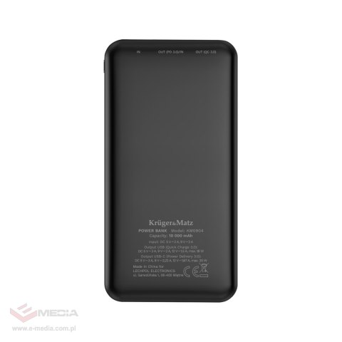 PowerBank Kruger&Matz 10000 mAh Li-pol z funkcją QC oraz PD