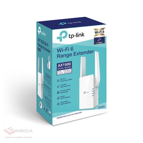 TP-LINK Uniwersalny wzmacniacz sieci bezprzewodowej AX1500 TL-RE505X