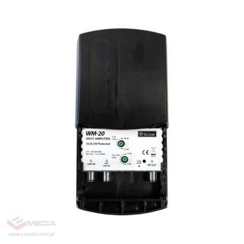 Wzmacniacz masztowy WM-20 UHF VHF DVB-T2 5G PROTECTED Telkom Telmor