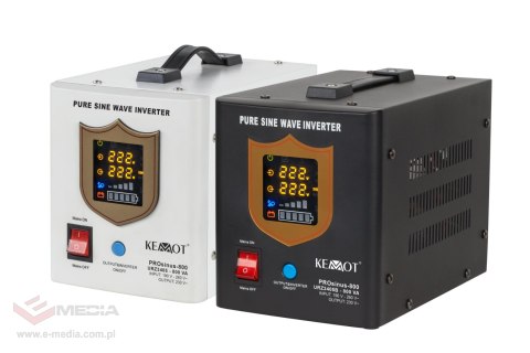 Zasilacz awaryjny KEMOT PROsinus-800 przetwornica z czystym przebiegiem sinusoidalnym i funkcją ładowania 12V 230V 800VA/500W - 