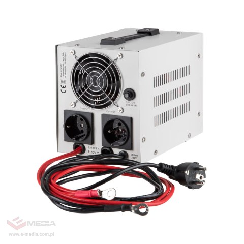 Zasilacz awaryjny KEMOT PROsinus-800 przetwornica z czystym przebiegiem sinusoidalnym i funkcją ładowania 12V 230V 800VA/500W