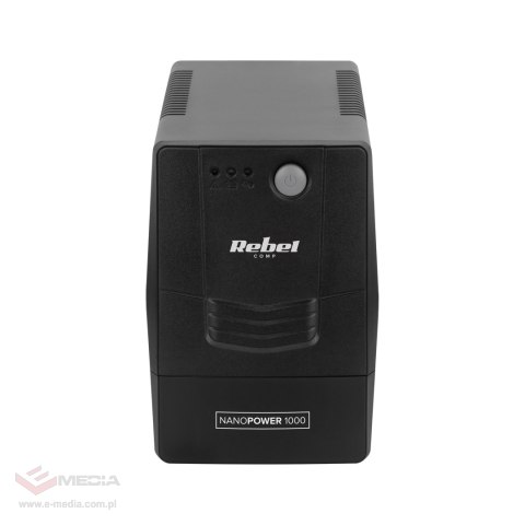 Zasilacz awaryjny komputerowy UPS REBEL model Nanopower 1000 ( offline, 1000VA / 600W , 230 V , 50Hz )