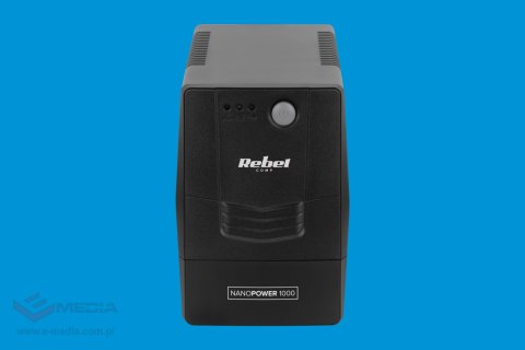 Zasilacz awaryjny komputerowy UPS REBEL model Nanopower 1000 ( offline, 1000VA / 600W , 230 V , 50Hz )