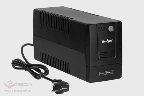 Zasilacz awaryjny komputerowy UPS REBEL model Nanopower 650 ( offline, 650VA / 360W , 230 V , 50Hz )