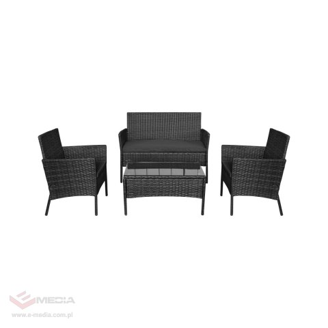 Zestaw mebli ogrodowych TEESA ROSE czarny