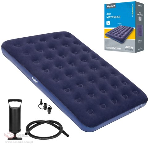 Materac dmuchany dwuosobowy do spania + pompka , 186 x 130 x 22 cm