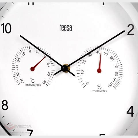 Zegar ścienny 30 cm z termometrem i hydrometrem
