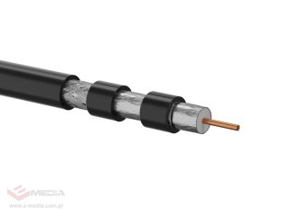 Przewód koncentryczny zewnętrzny żelowany trishield RG6 75 Om, 1.02/4.55/6.86 PE Fca 500m ALANTEC