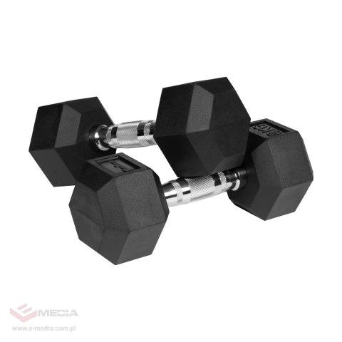Hantle żeliwne gumowane HEX 2x8 kg REBEL ACTIVE