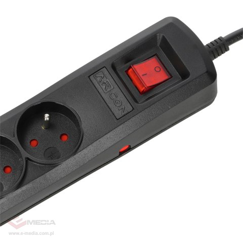 Listwa zasilająca R-8 3,0m czarna Armac