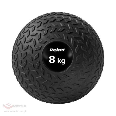 Mała piłka lekarska do ćwiczeń rehabilitacyjna Slam Ball 23cm 8kg, REBEL ACTIVE