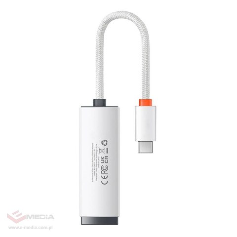 Adapter sieciowy Baseus Lite Series USB-C do RJ45 (biały)
