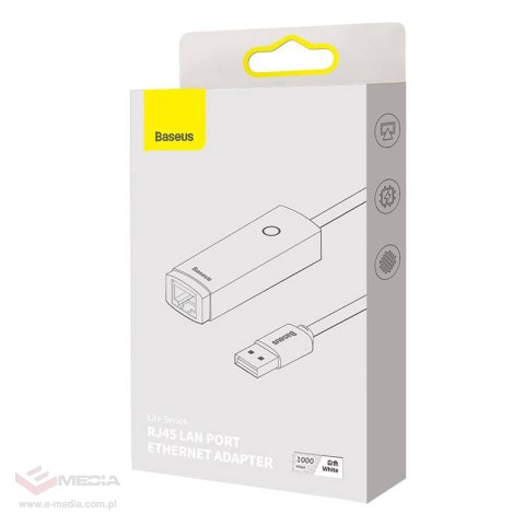 Adapter sieciowy Baseus Lite Series USB-C do RJ45 (biały)