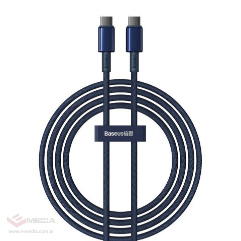 Kabel USB-C do USB-C Baseus Tungsten Gold, 100W, 2m (niebieski)