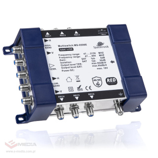 Multiswitch 5/6 końcowy Spacetronik E-Series MS-0506E z zasilaczem