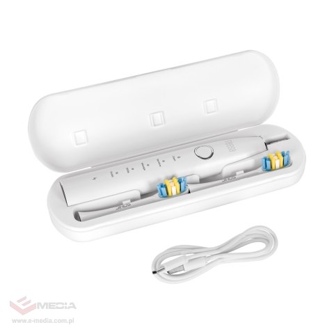Soniczna szczoteczka do zębów TEESA SONIC 2 biała, 5 trybów pracy, etui podróżne , USB typ C
