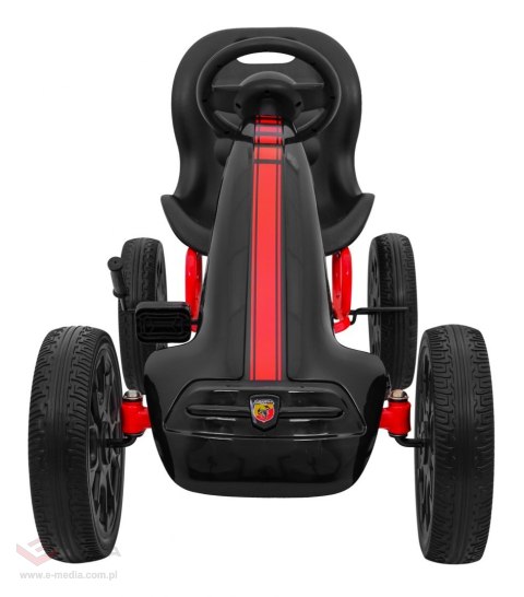 Gokart ABARTH na pedały dla dzieci Czarny + Koła EVA + Hamulec ręczny + Wolny bieg