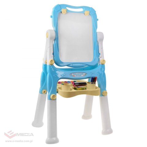 Duża Tablica dwustronna dla dzieci 3+ Niebieski + Plansze kredowa magnetyczna + Akcesoria