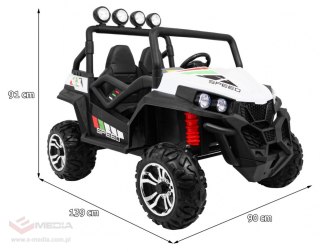 Grand Buggy Strong Lift dla dzieci Biały + Napęd 4x4 + Pilot + Bagażnik + Radio MP3 + LED