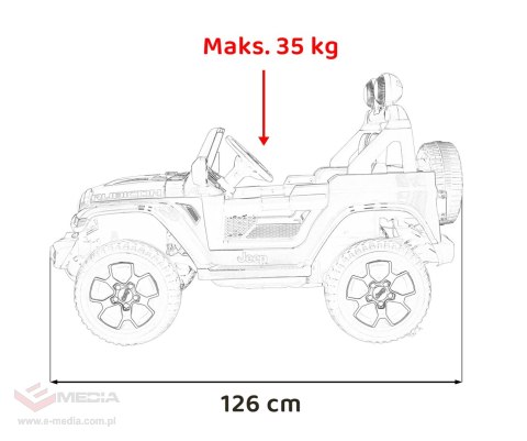 Jeep Wrangler Rubicon na akumulator dla dzieci Czarny + Pilot + Radio MP3 LED + Koła EVA
