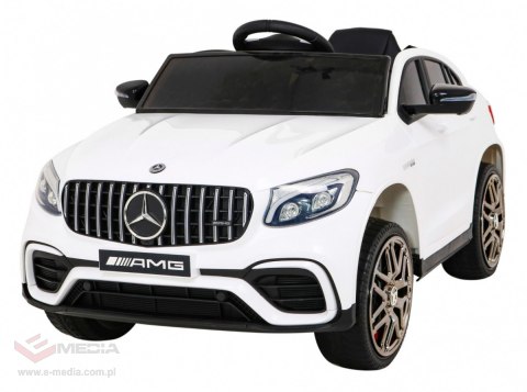 Mercedes Benz GLC63S dla dzieci, Biały SUV + Pilot + Napęd 4x4