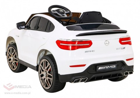 Mercedes Benz GLC63S dla dzieci, Biały SUV + Pilot + Napęd 4x4