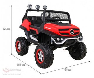 Mercedes Benz Unimog dla dzieci Terenowy Czerwony + Napęd 4x4 + Pilot
