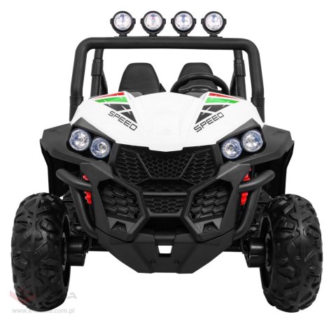 Terenowe Grand Buggy Lift dla dzieci Biały + Napęd 4x4 + Pilot + Bagażnik + Radio MP3 + LED