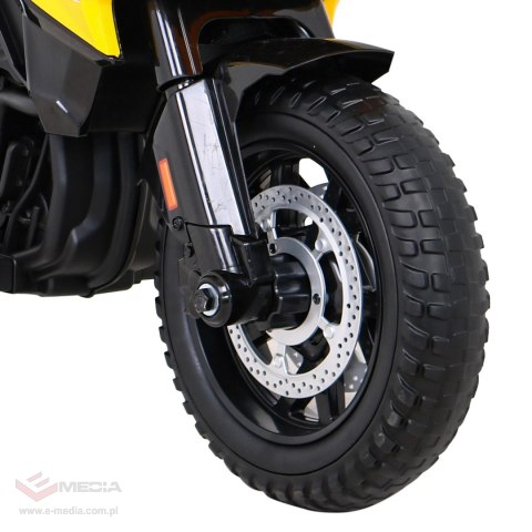 Motor BMW F850 GS na akumulator dla dzieci Żółty + Kółka pomocnicze + Audio LED + Wolny Start + EVA