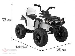 Quad ATV Air na akumulator dla dzieci Biały + Koła pompowane + Radio MP3 + Wolny Start
