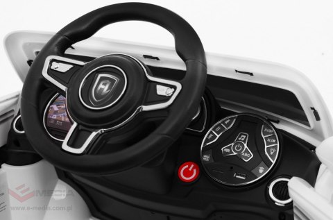 Autko Turbo-S na akumulator dla dzieci Biały + Pilot + Wolny Start + Koła EVA + Radio MP3