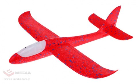 Model Samolotu ze styropianu dla dzieci Czerwony + Ruchomy statecznik + Światełko