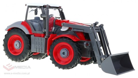 Traktor z koparką i przyczepą dla dzieci 3+ Zdalnie sterowany + Ruchome elementy Czerwono-zielony
