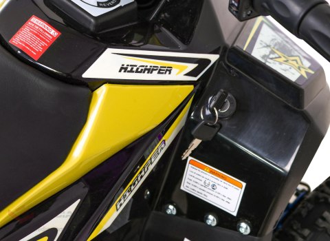 Quad HIPERFECT na akumulator Żółty 35km/h + Silnik 1000W + Koła pompowane + Regulacja siedzenia Quad HIPERFECT na akumulator Żółty 35km/h + Silnik 1000W + Koła pompowane + Regulacja siedzenia