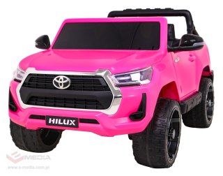 Toyota Hilux na akumulator dla dzieci, Różowy Pickup + Napęd 4x4 + Pilot